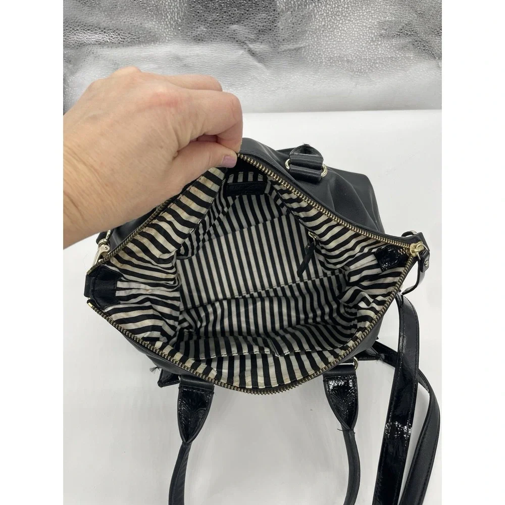 Kate Spade Hampton Purse Leather Satchel Shoulder Bag‎ Black Modern Casual